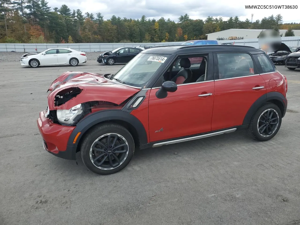 2016 Mini Cooper S Countryman VIN: WMWZC5C51GWT38630 Lot: 76075514