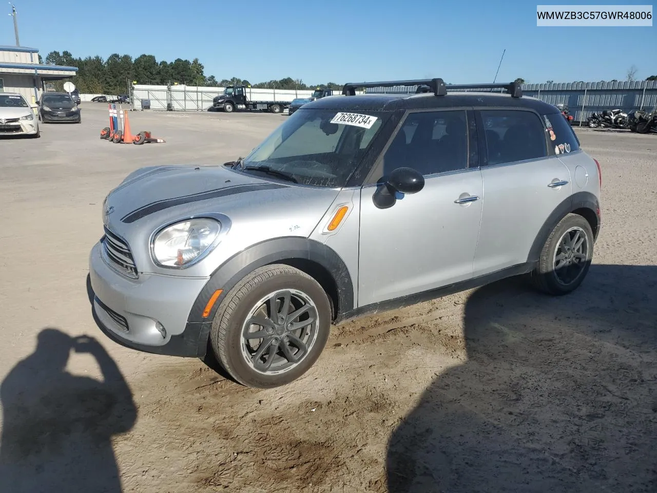 2016 Mini Cooper Countryman VIN: WMWZB3C57GWR48006 Lot: 76268734