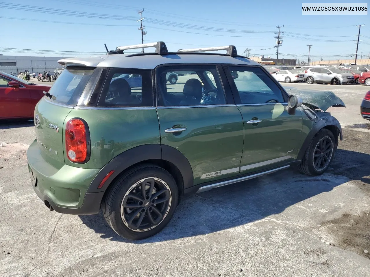 2016 Mini Cooper S Countryman VIN: WMWZC5C5XGWU21036 Lot: 77158234