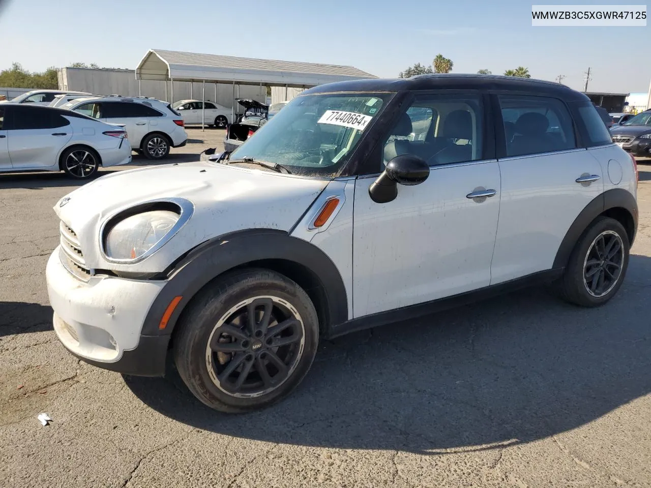 2016 Mini Cooper Countryman VIN: WMWZB3C5XGWR47125 Lot: 77440664