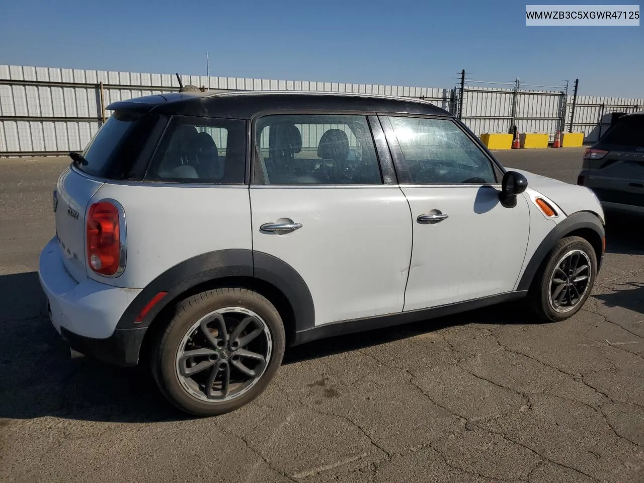 2016 Mini Cooper Countryman VIN: WMWZB3C5XGWR47125 Lot: 77440664