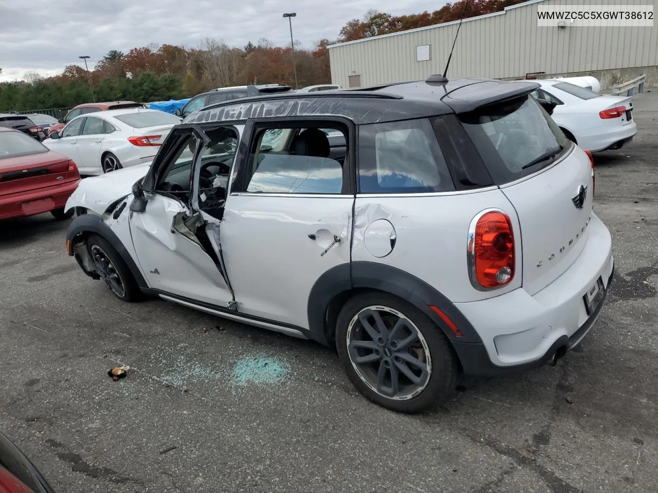 2016 Mini Cooper S Countryman VIN: WMWZC5C5XGWT38612 Lot: 78003064