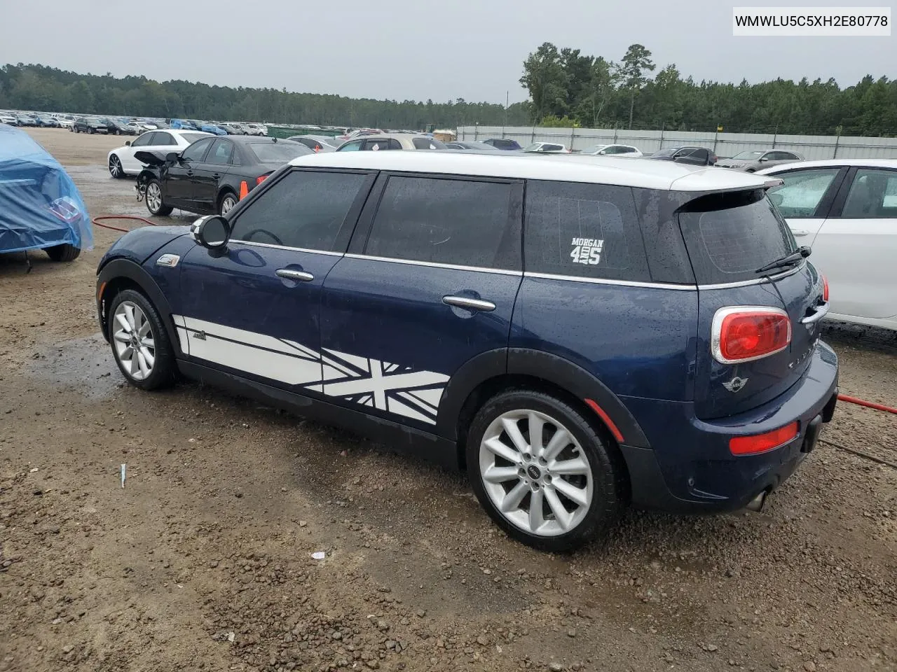 2017 Mini Cooper S Clubman All4 VIN: WMWLU5C5XH2E80778 Lot: 70398484