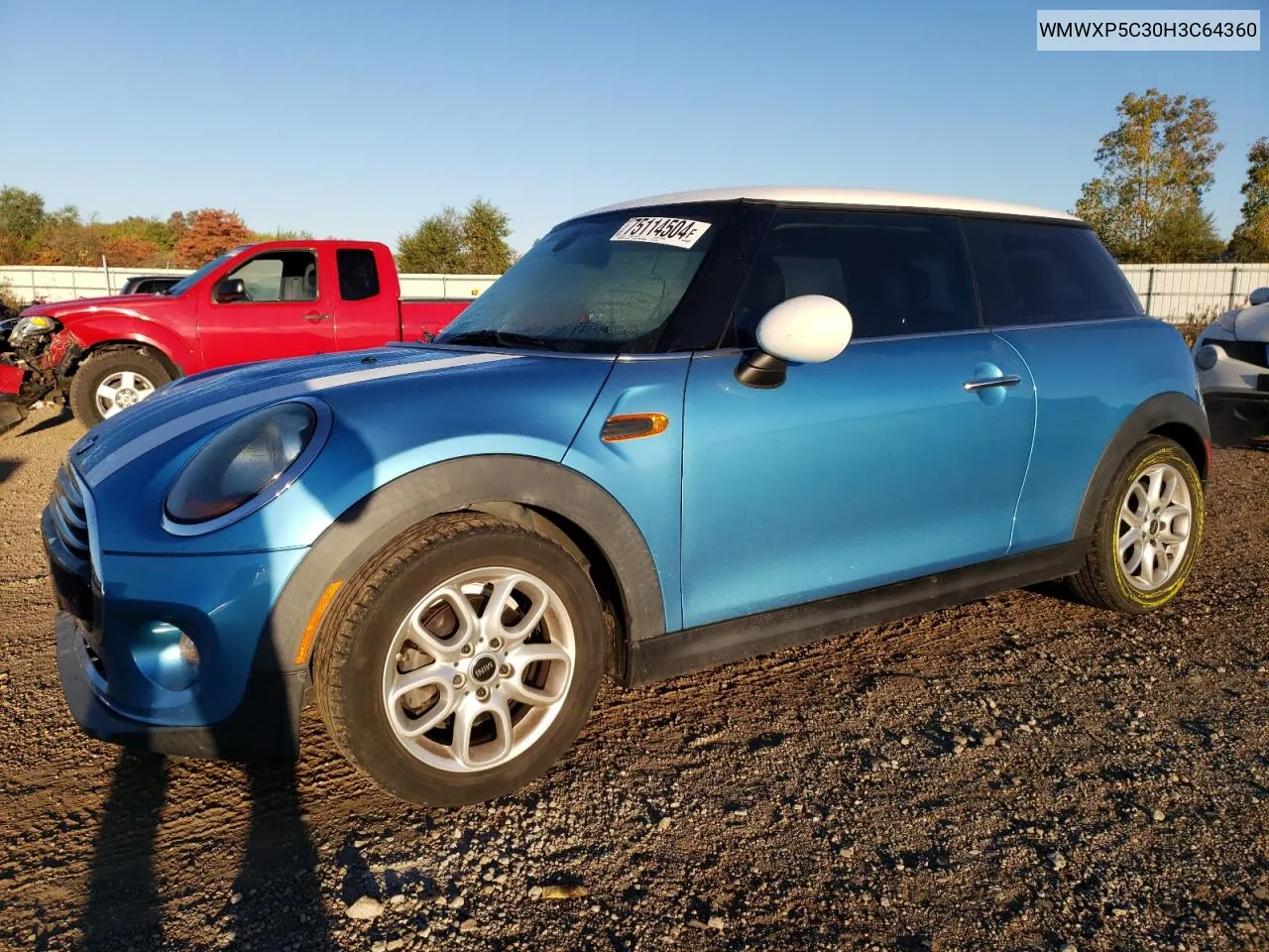 2017 Mini Cooper VIN: WMWXP5C30H3C64360 Lot: 75114504