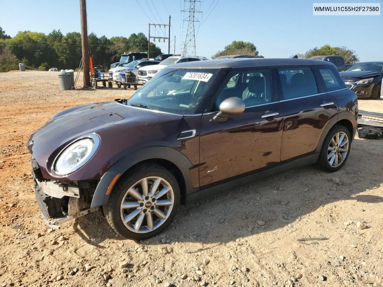 2017 Mini Cooper Clubman All4 VIN: WMWLU1C55H2F27580 Lot: 75201634