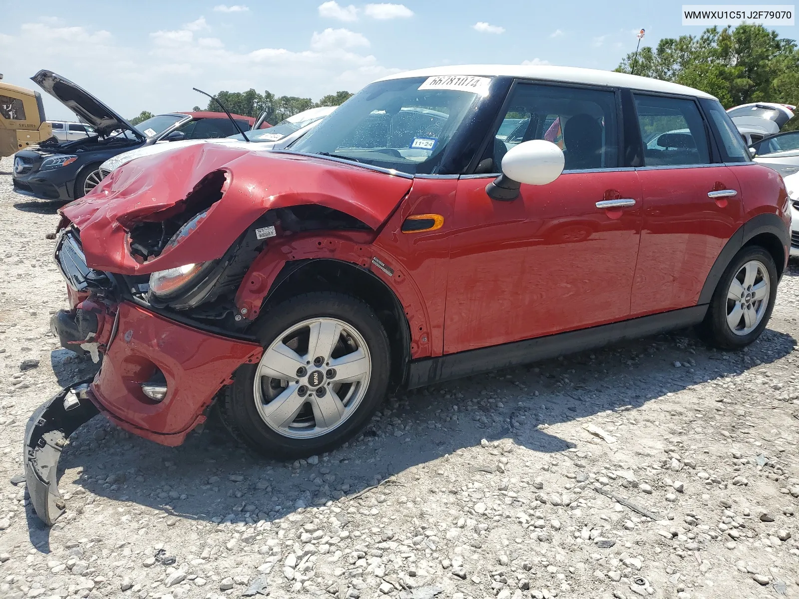 2018 Mini Cooper VIN: WMWXU1C51J2F79070 Lot: 66781074