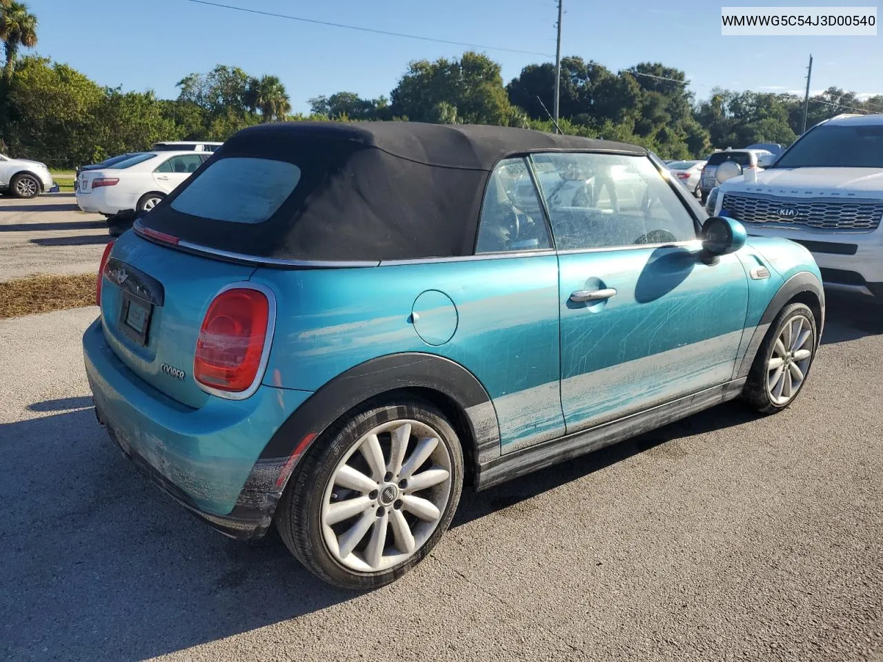 2018 Mini Cooper VIN: WMWWG5C54J3D00540 Lot: 74124264