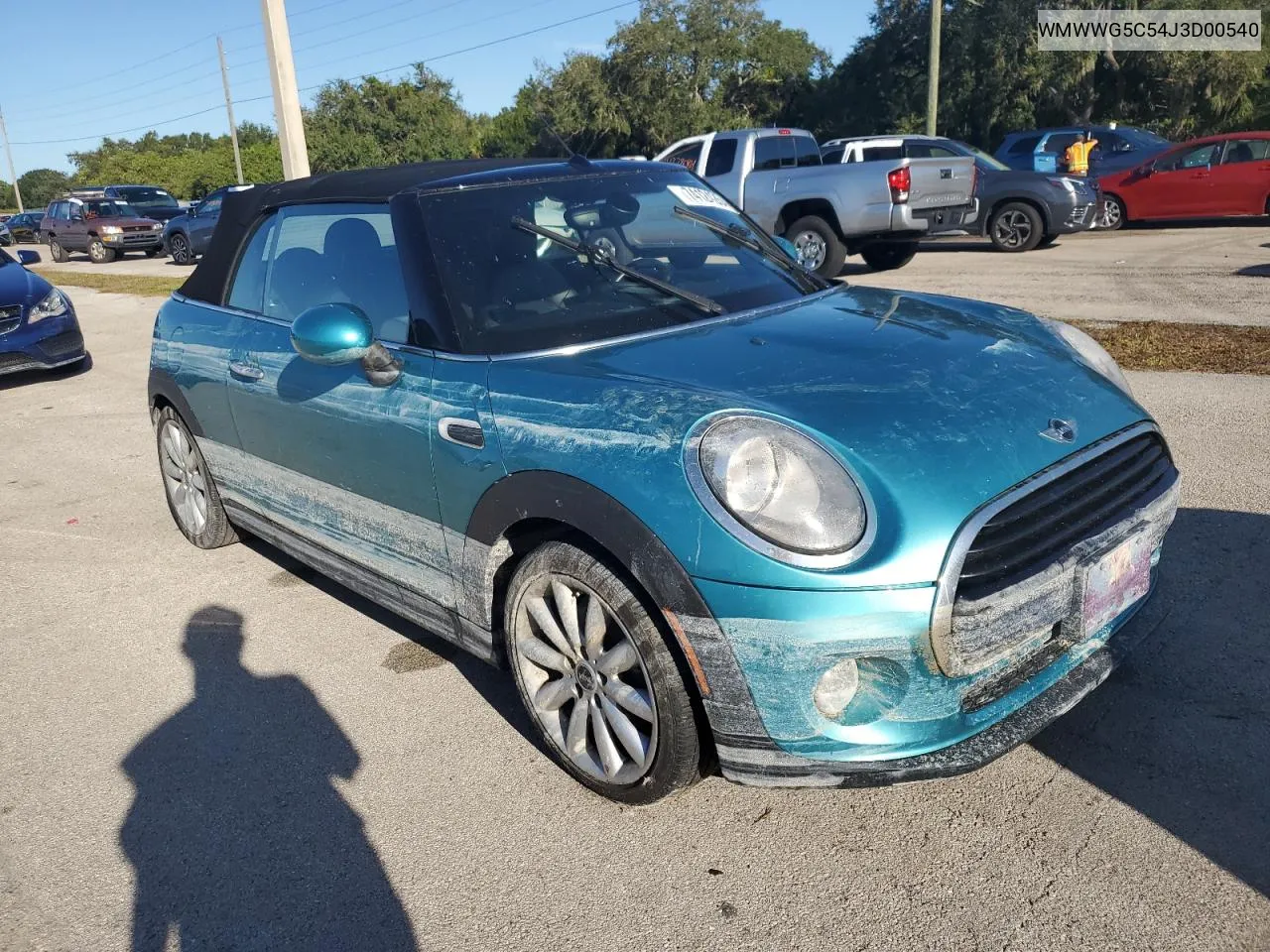 2018 Mini Cooper VIN: WMWWG5C54J3D00540 Lot: 74124264