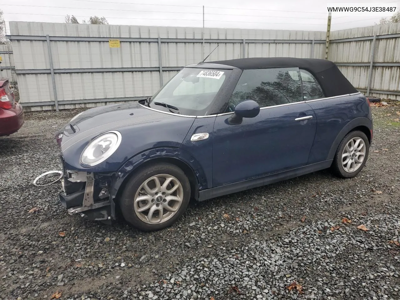 2018 Mini Cooper S VIN: WMWWG9C54J3E38487 Lot: 74836504