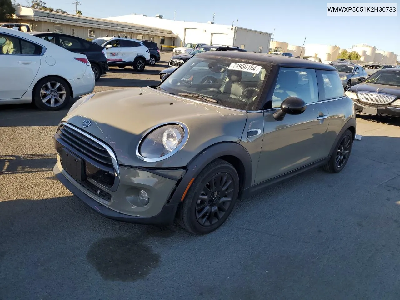 2019 Mini Cooper VIN: WMWXP5C51K2H30733 Lot: 74950184