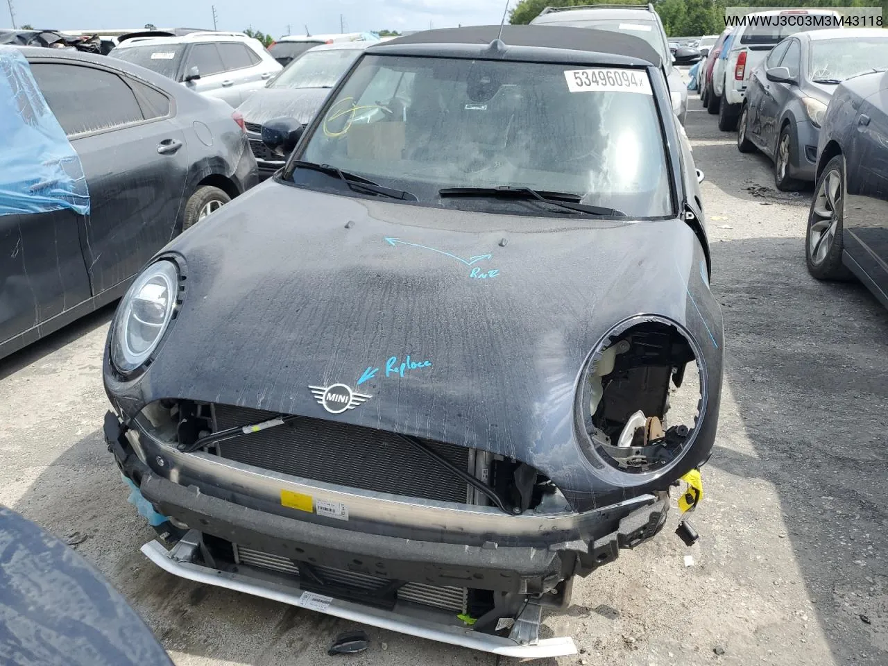 2021 Mini Cooper VIN: WMWWJ3C03M3M43118 Lot: 53496094