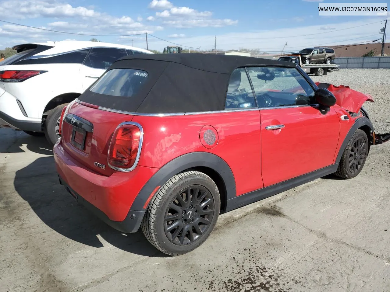 2021 Mini Cooper VIN: WMWWJ3C07M3N16099 Lot: 75811254