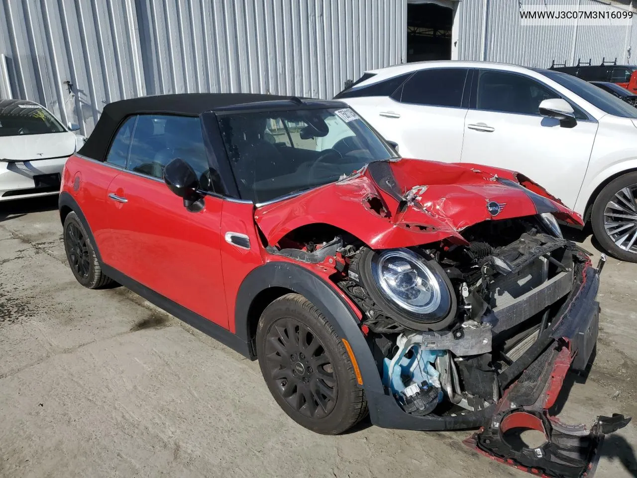 2021 Mini Cooper VIN: WMWWJ3C07M3N16099 Lot: 75811254