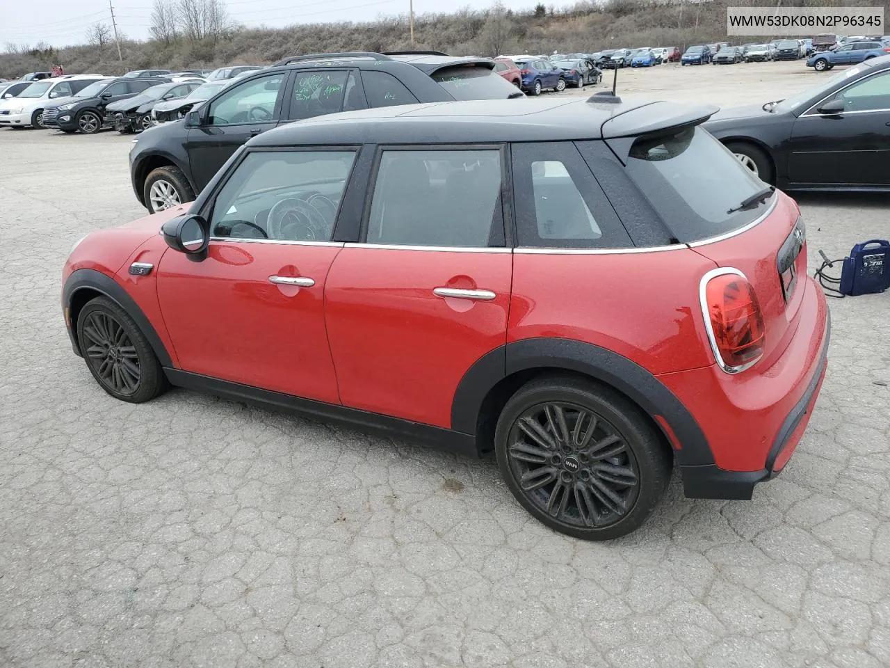 2022 Mini Cooper S VIN: WMW53DK08N2P96345 Lot: 45502984