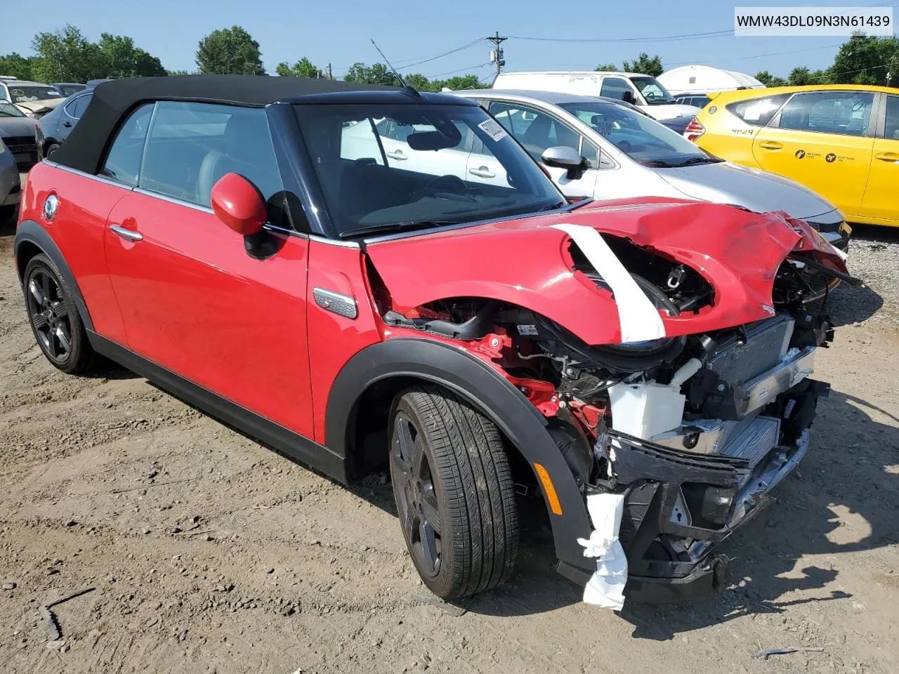 2022 Mini Cooper S VIN: WMW43DL09N3N61439 Lot: 60082884