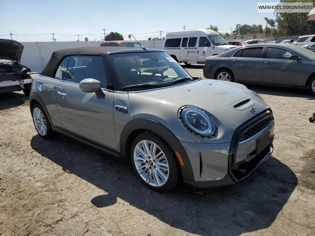 2022 Mini Cooper S VIN: WMW43DL00N3N94930 Lot: 68142514