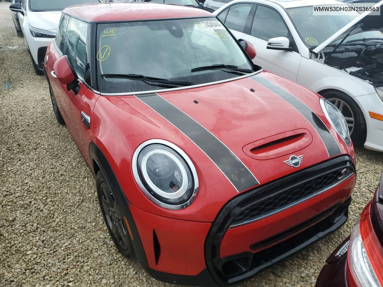 2022 Mini Cooper S VIN: WMW53DH03N2S36563 Lot: 74345444