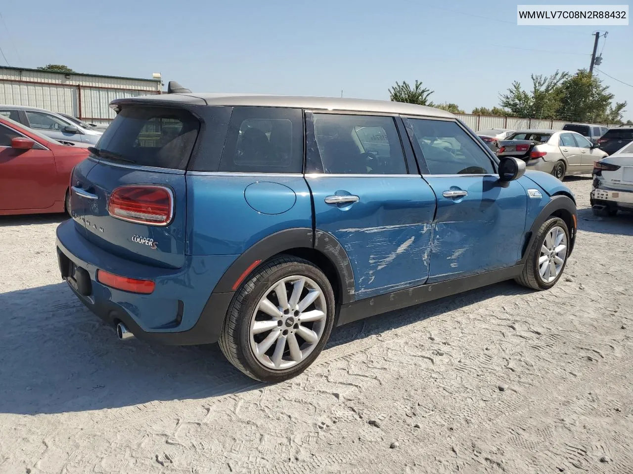 2022 Mini Cooper S Clubman VIN: WMWLV7C08N2R88432 Lot: 74361674