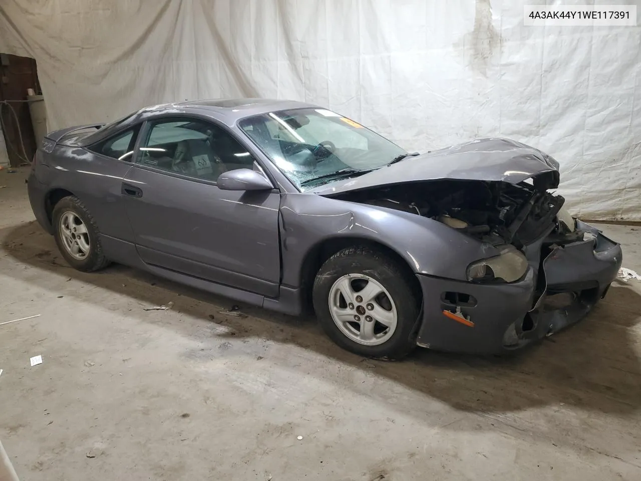 1998 Mitsubishi Eclipse Gs VIN: 4A3AK44Y1WE117391 Lot: 75937014