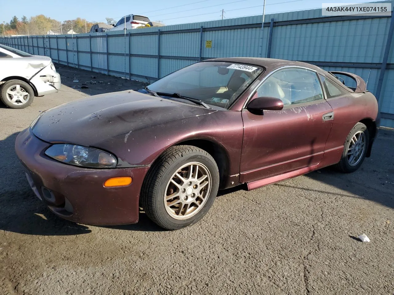 1999 Mitsubishi Eclipse Gs VIN: 4A3AK44Y1XE074155 Lot: 77143944