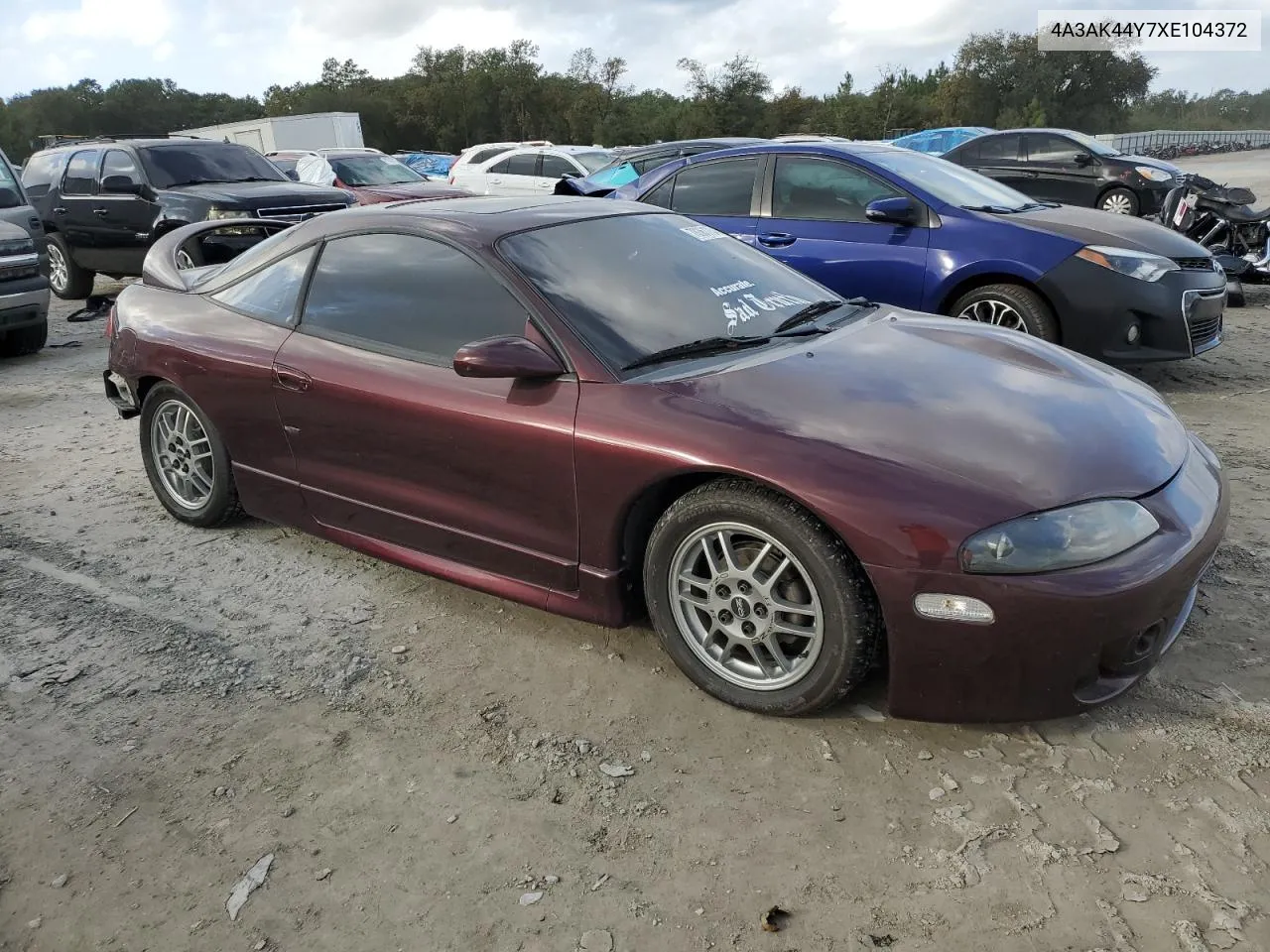 1999 Mitsubishi Eclipse Gs VIN: 4A3AK44Y7XE104372 Lot: 78361734