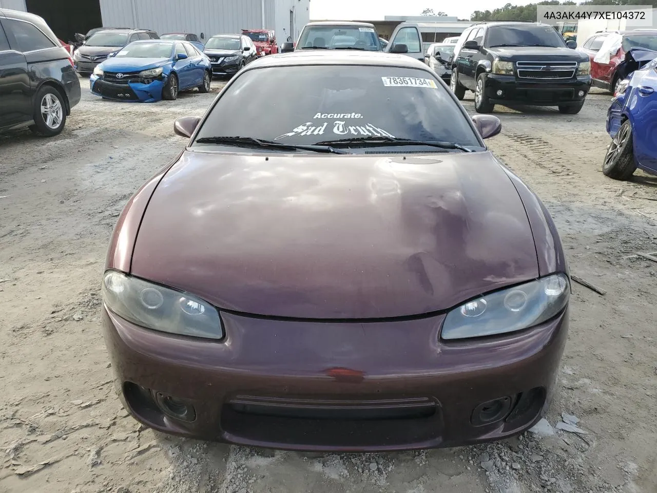 1999 Mitsubishi Eclipse Gs VIN: 4A3AK44Y7XE104372 Lot: 78361734