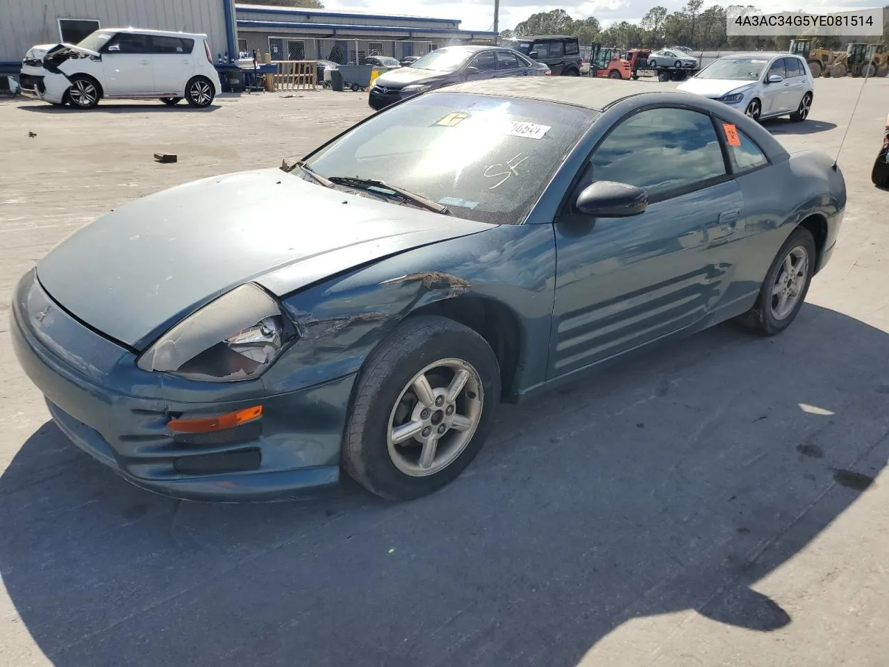 2000 Mitsubishi Eclipse Rs VIN: 4A3AC34G5YE081514 Lot: 77326654