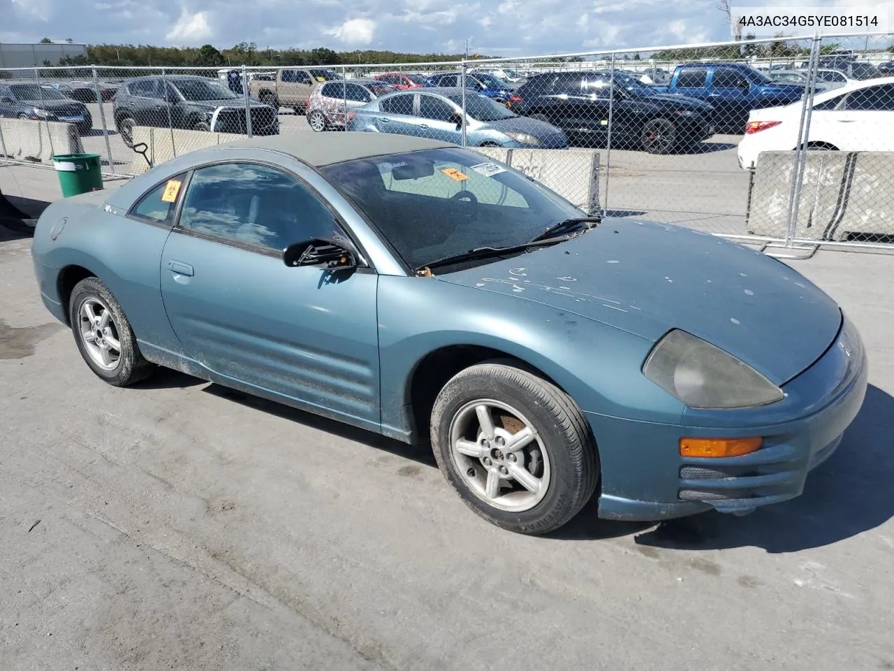 2000 Mitsubishi Eclipse Rs VIN: 4A3AC34G5YE081514 Lot: 77326654