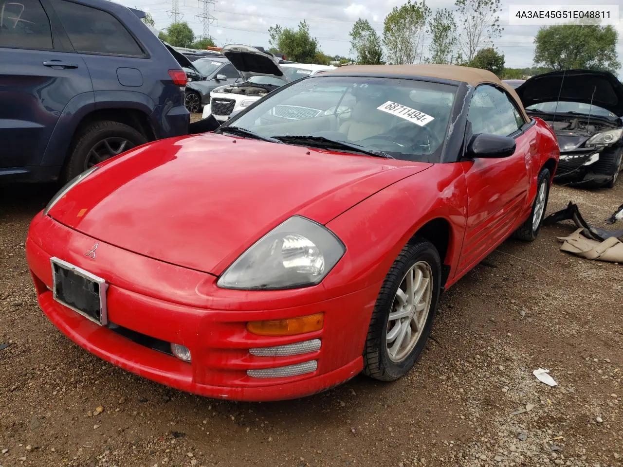 2001 Mitsubishi Eclipse Spyder Gs VIN: 4A3AE45G51E048811 Lot: 68711494