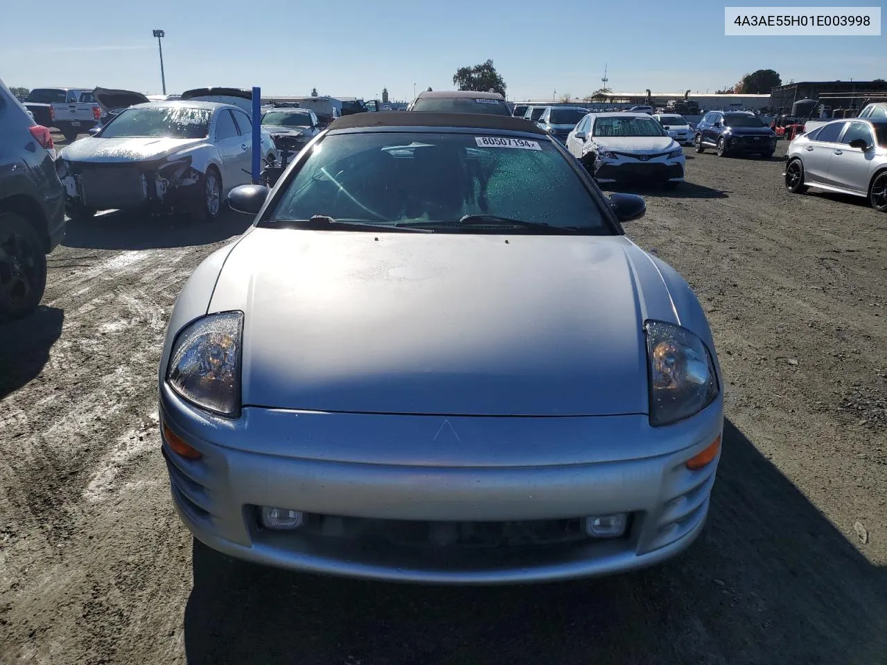 2001 Mitsubishi Eclipse Spyder Gt VIN: 4A3AE55H01E003998 Lot: 80507194