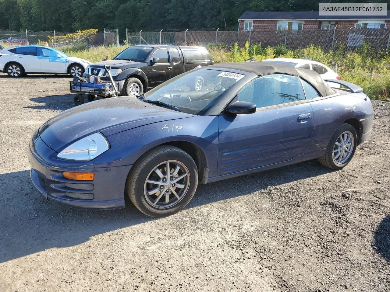 2002 Mitsubishi Eclipse Spyder Gs VIN: 4A3AE45G12E061752 Lot: 70638434