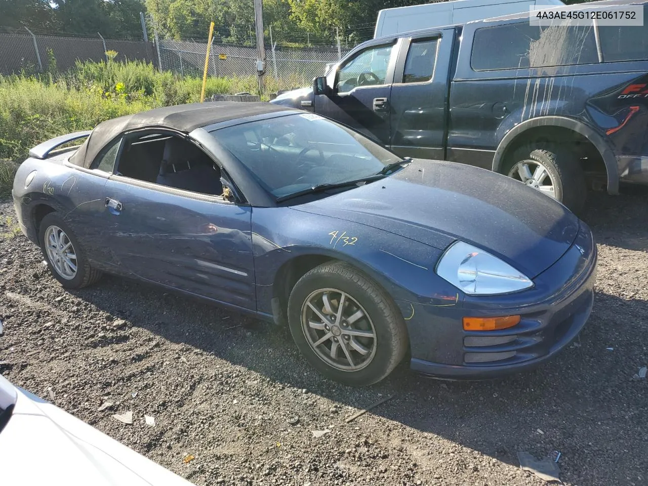 2002 Mitsubishi Eclipse Spyder Gs VIN: 4A3AE45G12E061752 Lot: 70638434