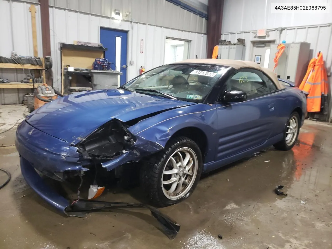 2002 Mitsubishi Eclipse Spyder Gt VIN: 4A3AE85H02E088795 Lot: 81313003