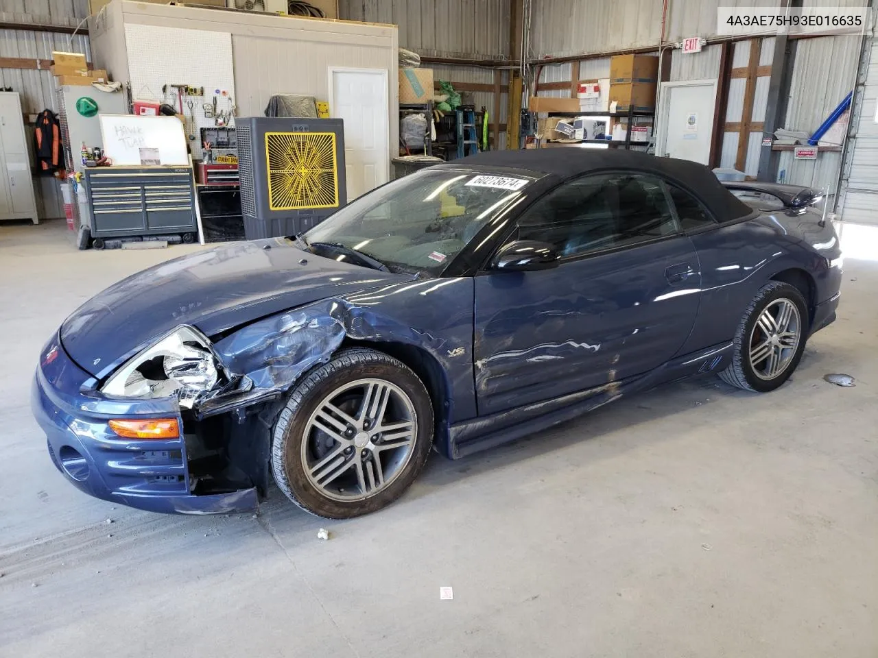 2003 Mitsubishi Eclipse Spyder Gts VIN: 4A3AE75H93E016635 Lot: 60273674