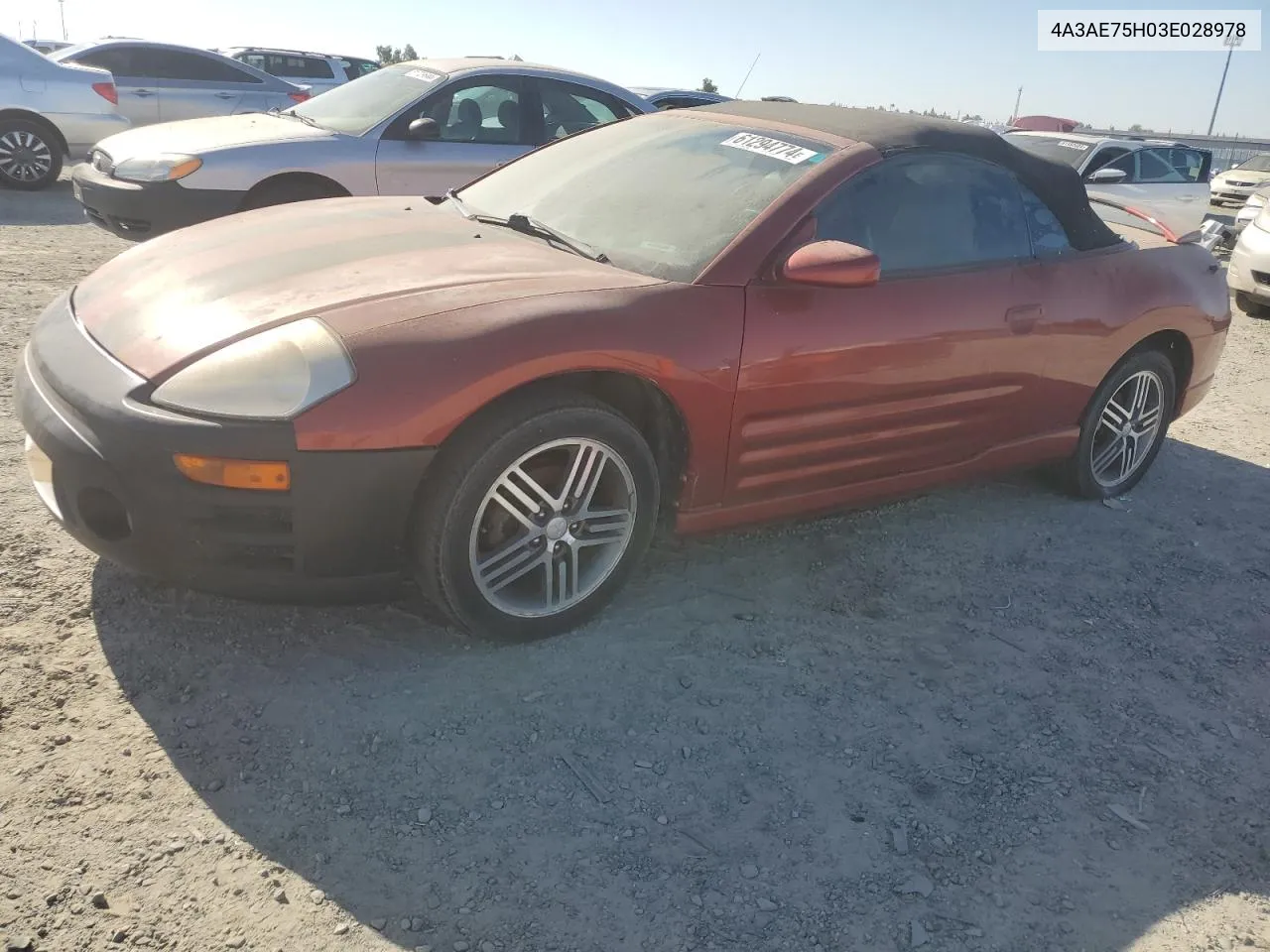 2003 Mitsubishi Eclipse Spyder Gts VIN: 4A3AE75H03E028978 Lot: 61294774