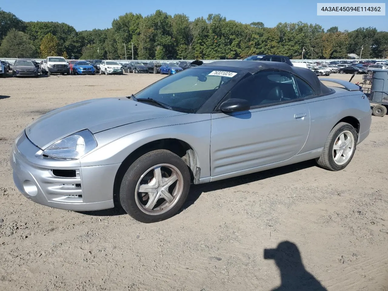 2004 Mitsubishi Eclipse Spyder Gs VIN: 4A3AE45G94E114362 Lot: 76331024