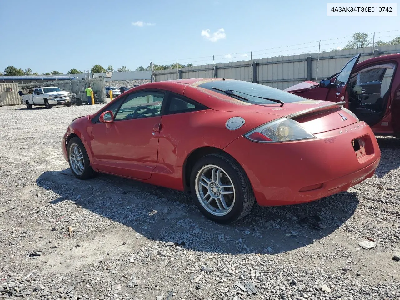 2006 Mitsubishi Eclipse Gt VIN: 4A3AK34T86E010742 Lot: 71795704