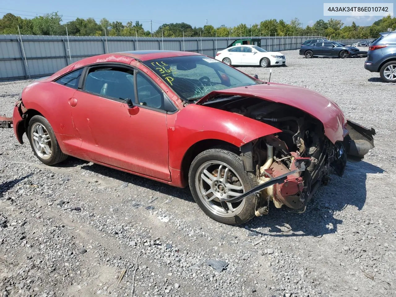 2006 Mitsubishi Eclipse Gt VIN: 4A3AK34T86E010742 Lot: 71795704