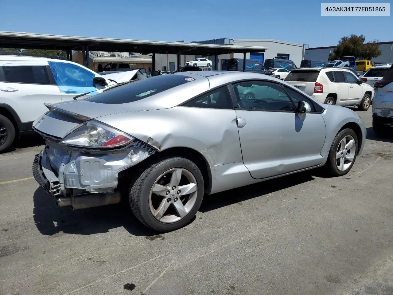 2007 Mitsubishi Eclipse Gt VIN: 4A3AK34T77E051865 Lot: 56808684