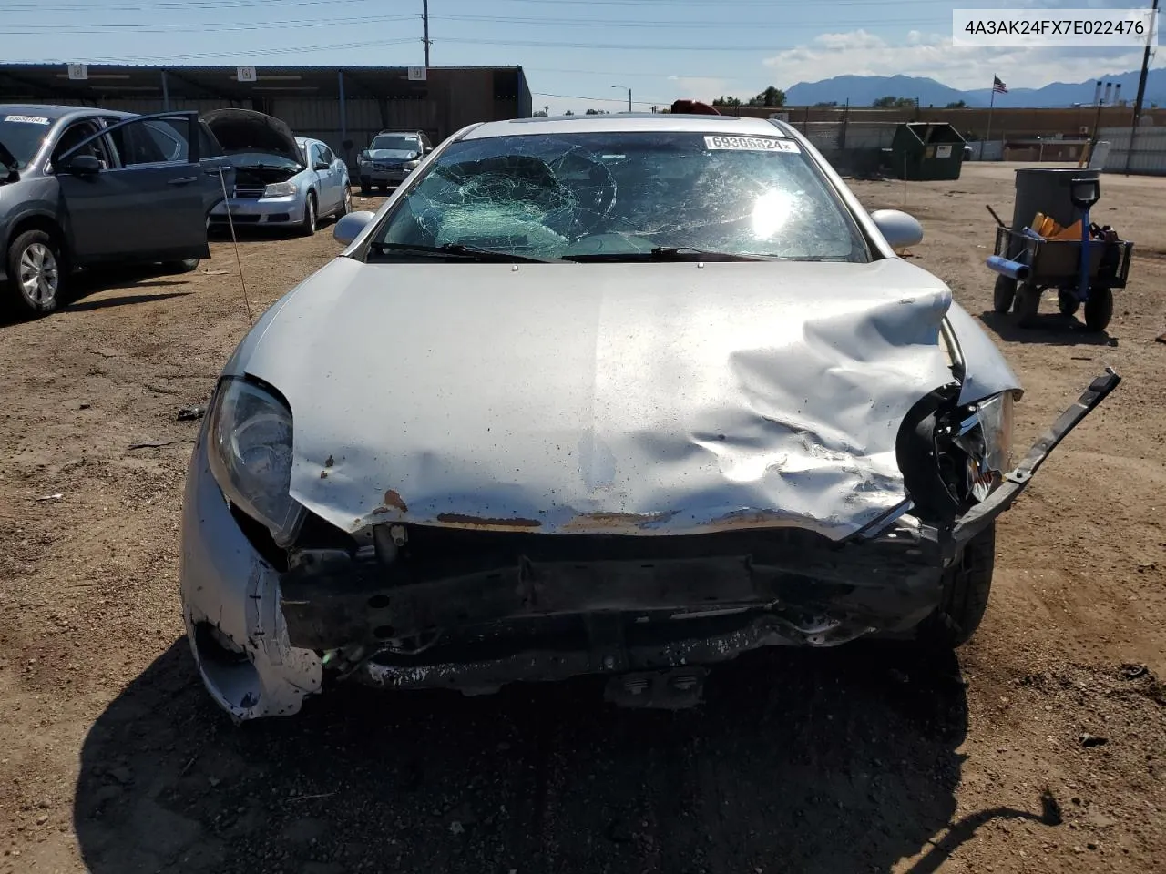 2007 Mitsubishi Eclipse Gs VIN: 4A3AK24FX7E022476 Lot: 69306824