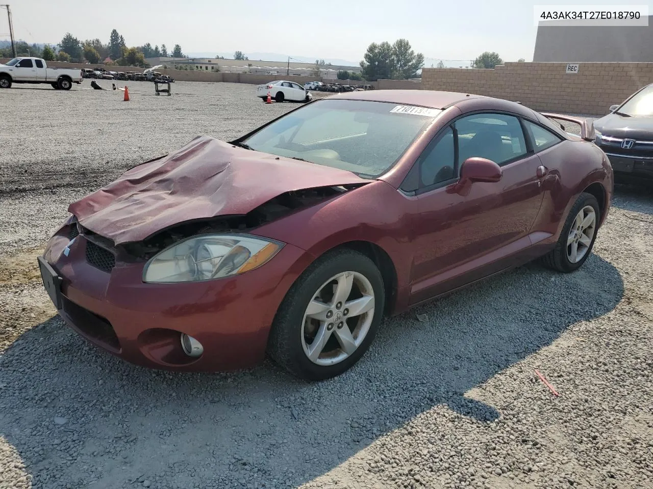 2007 Mitsubishi Eclipse Gt VIN: 4A3AK34T27E018790 Lot: 71011944