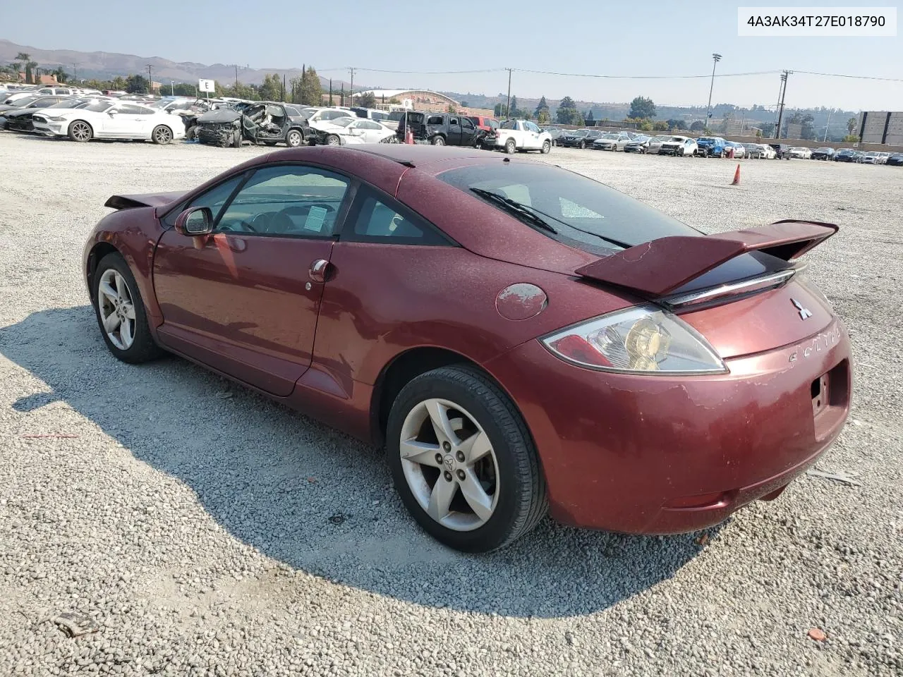 2007 Mitsubishi Eclipse Gt VIN: 4A3AK34T27E018790 Lot: 71011944