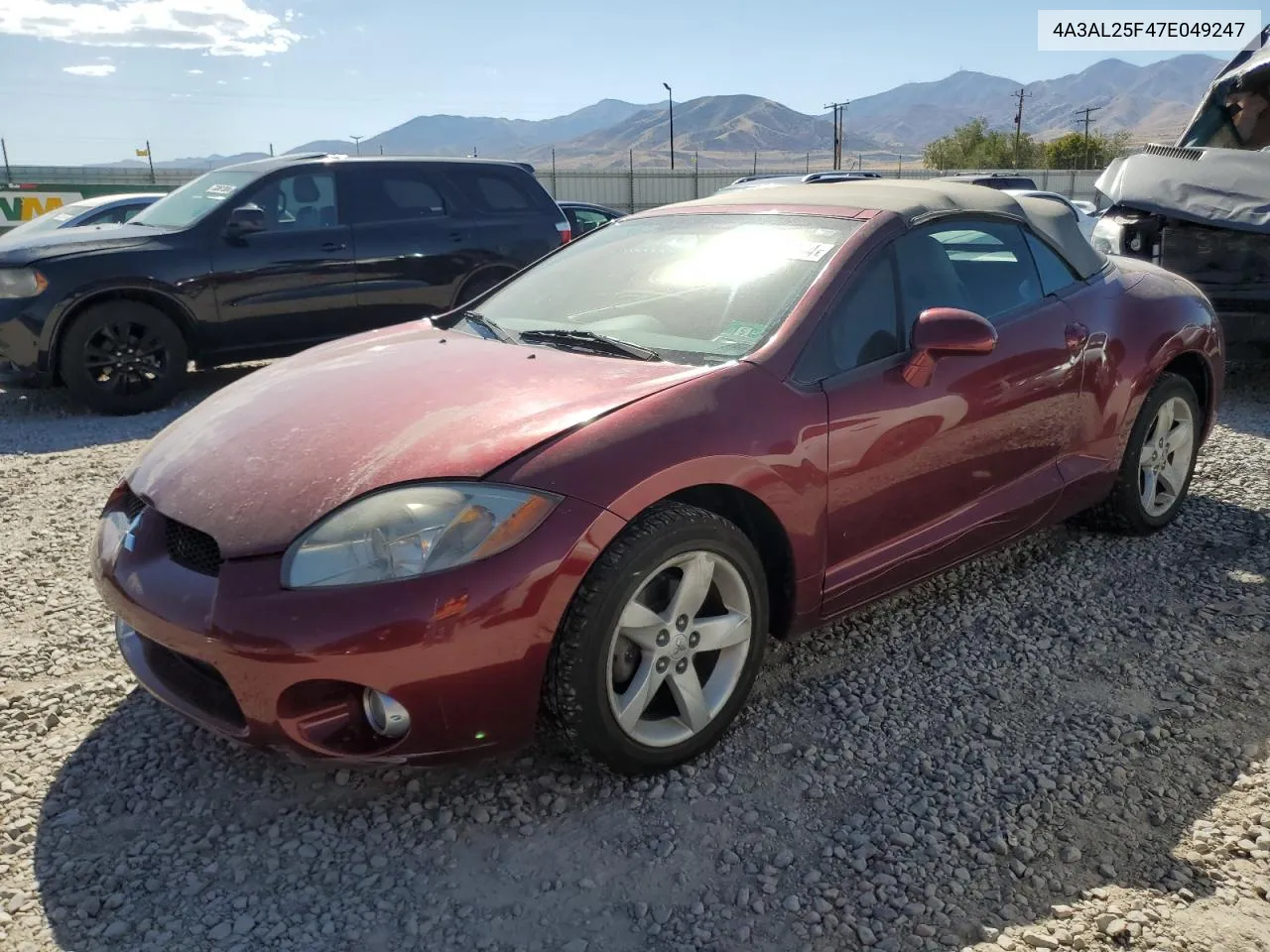 2007 Mitsubishi Eclipse Spyder Gs VIN: 4A3AL25F47E049247 Lot: 72284864