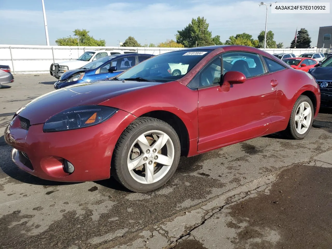 2007 Mitsubishi Eclipse Gs VIN: 4A3AK24F57E010932 Lot: 73707004