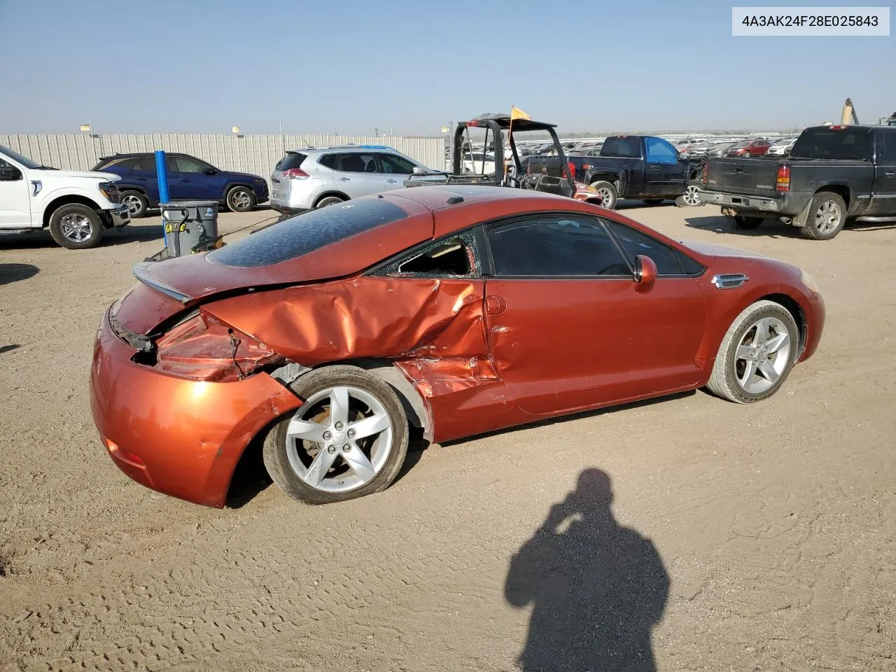 2008 Mitsubishi Eclipse Gs VIN: 4A3AK24F28E025843 Lot: 74224814