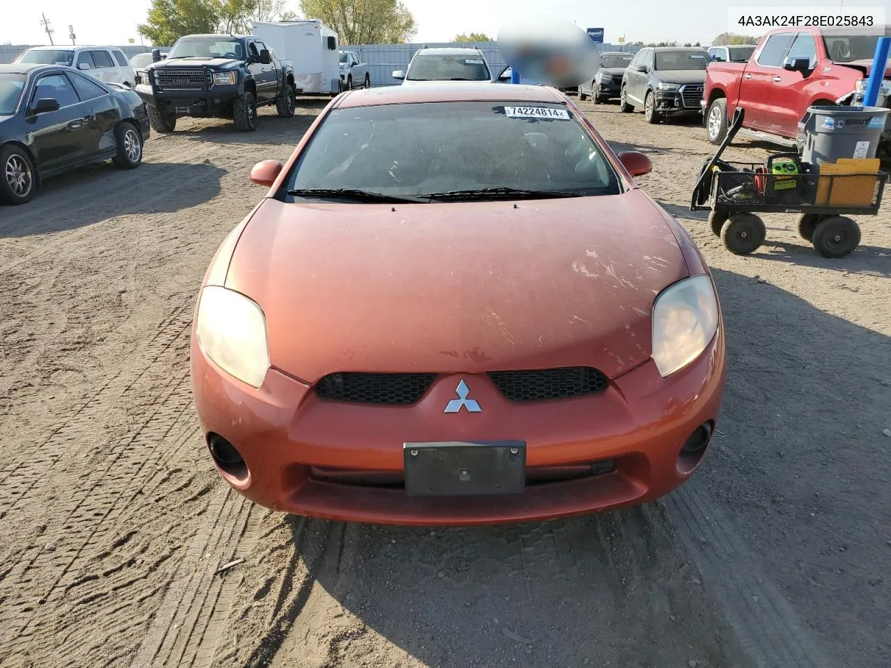 2008 Mitsubishi Eclipse Gs VIN: 4A3AK24F28E025843 Lot: 74224814