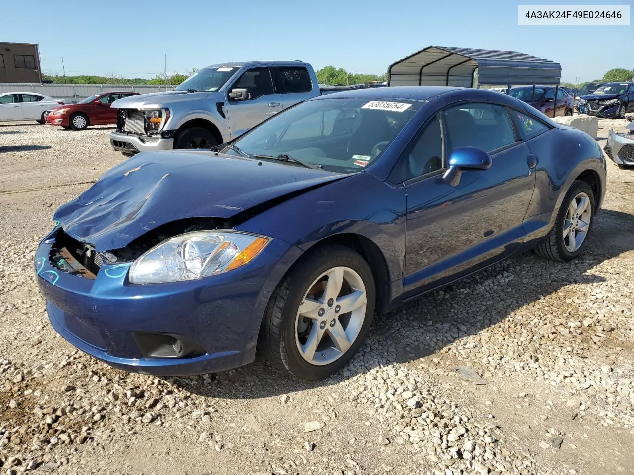 2009 Mitsubishi Eclipse Gs VIN: 4A3AK24F49E024646 Lot: 53035654