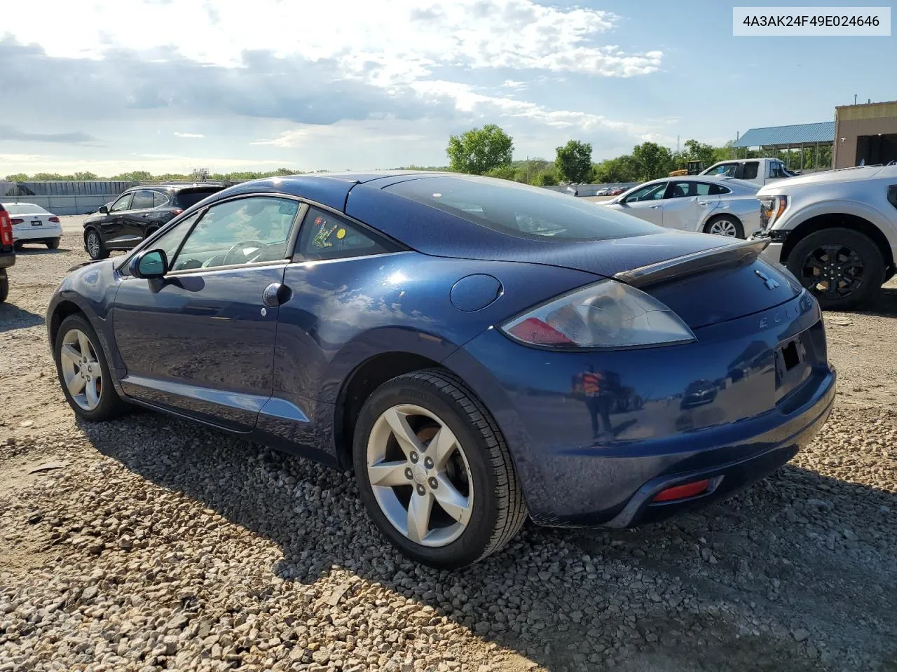 2009 Mitsubishi Eclipse Gs VIN: 4A3AK24F49E024646 Lot: 53035654