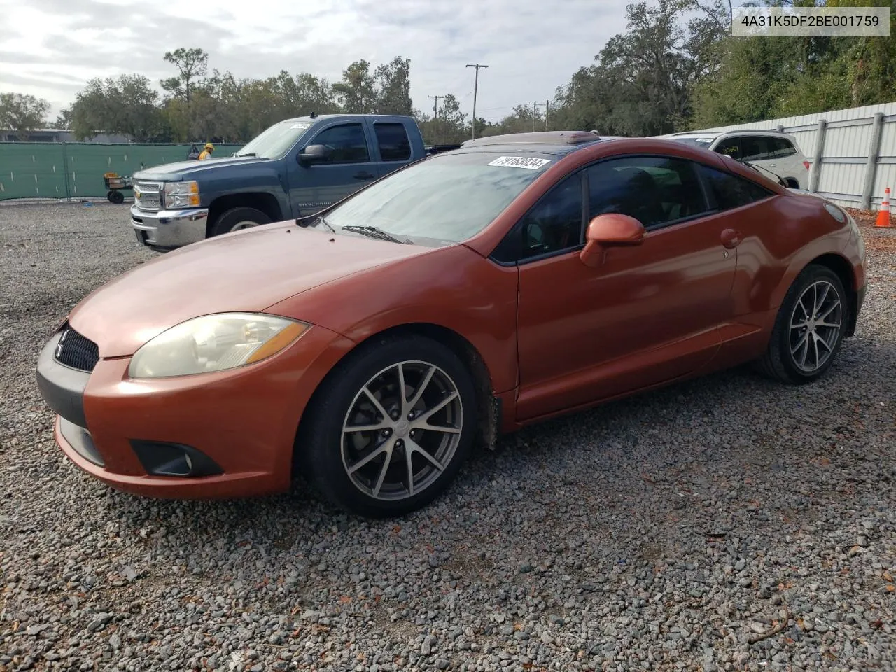 2011 Mitsubishi Eclipse Gs Sport VIN: 4A31K5DF2BE001759 Lot: 79163034