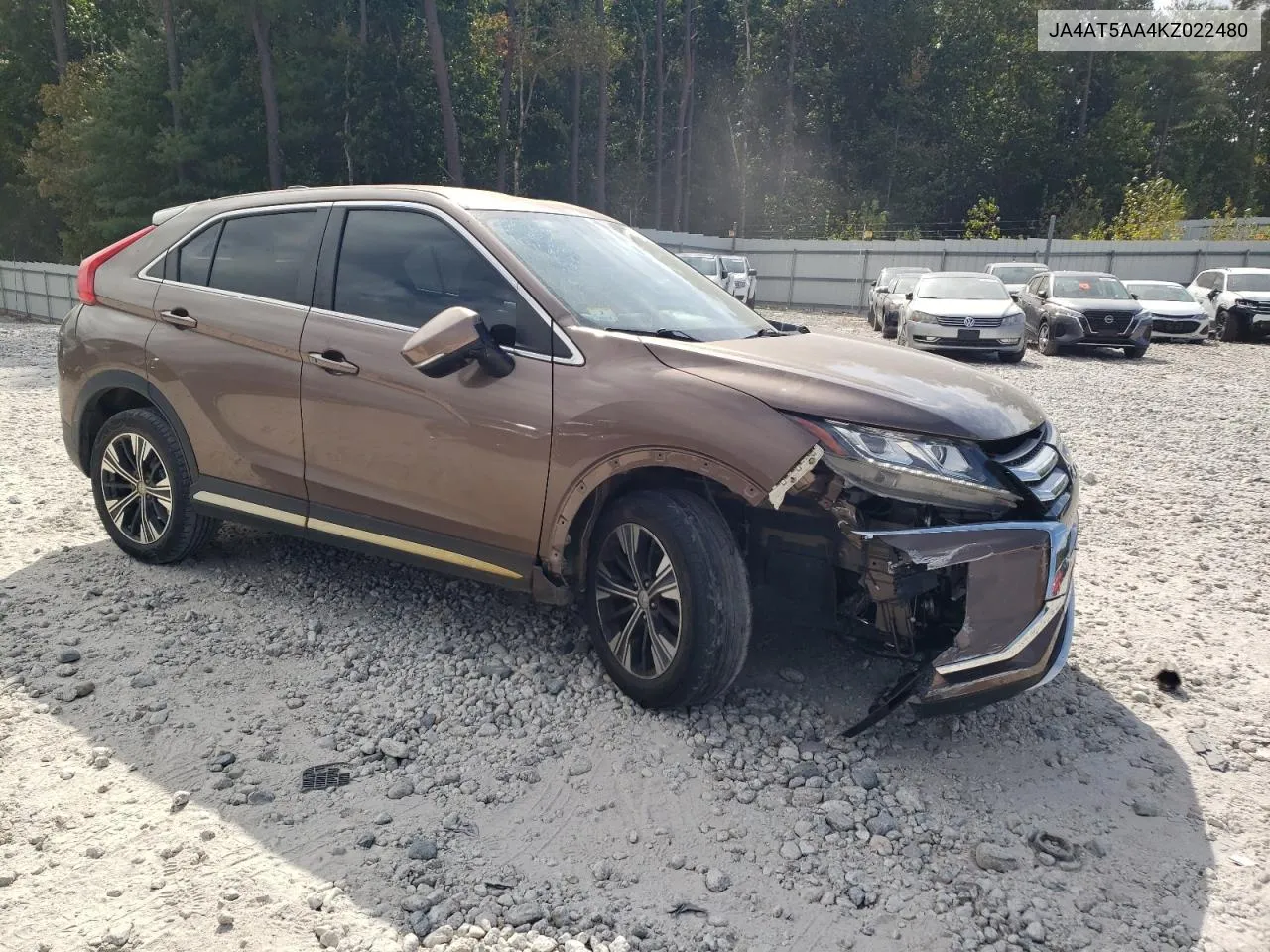 2019 Mitsubishi Eclipse Cross Se VIN: JA4AT5AA4KZ022480 Lot: 71952214